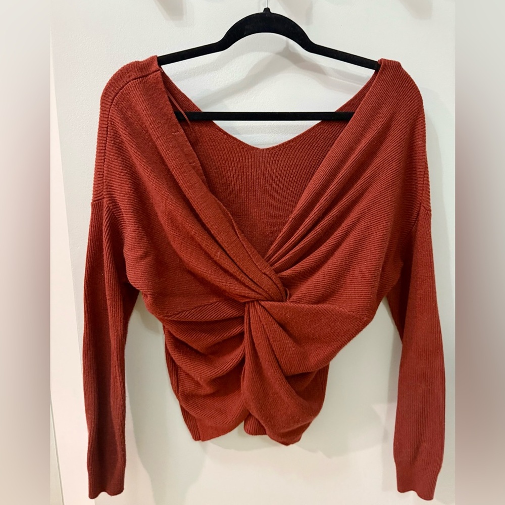 Bar III twist back sweater